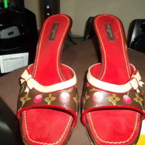 Louis Vuitton MonogCerises Ltd Ed Open Toe Pump